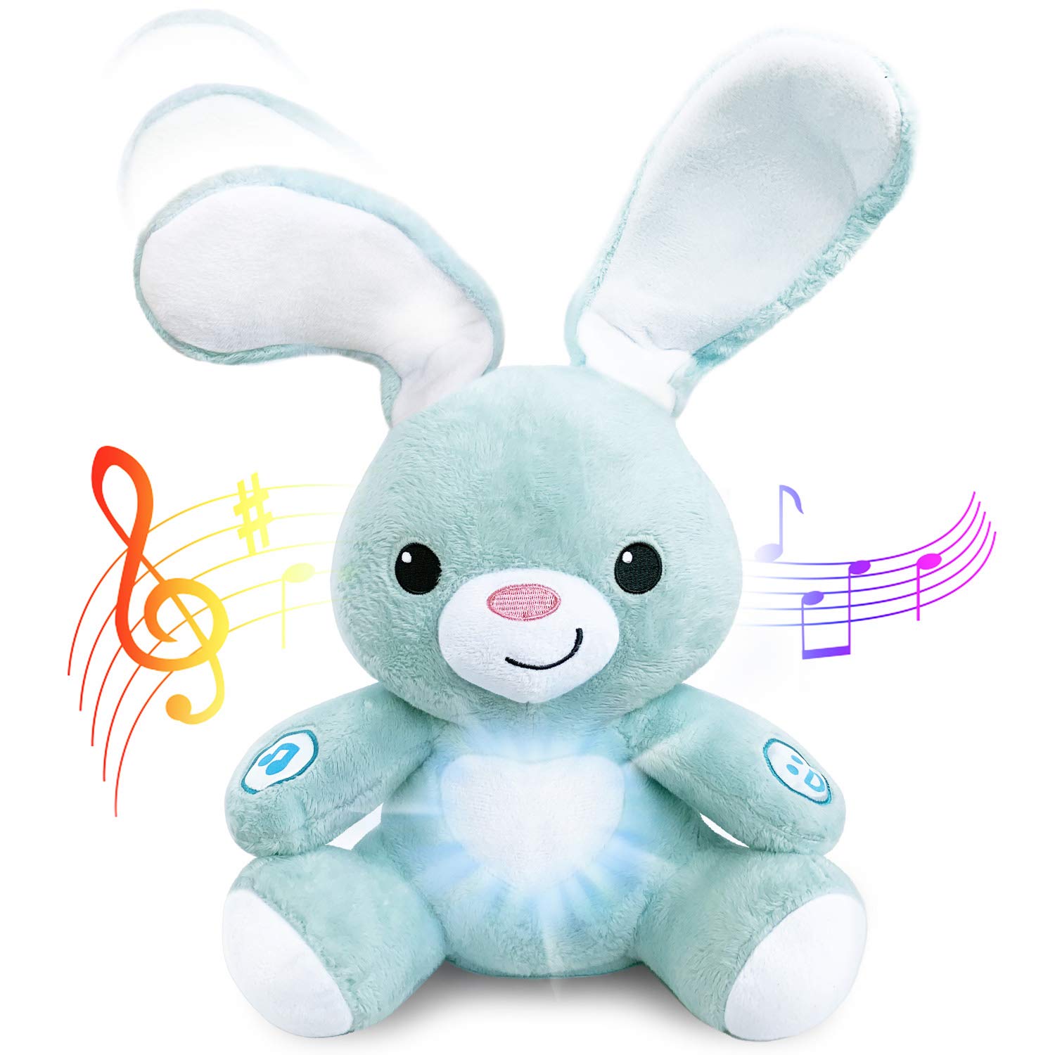 BabyBibi Bunny Stuffed Animal - Interactive Soft Plush Peekaboo Bunny, 16 Tall - Peek a Boo Toy for Ages 6 Months to 5 Year Old