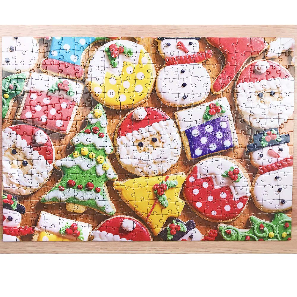 Christmas Puzzles 300 Pieces For Adults Large Pieces Cookies Jigsaw Puzzle For Kids 300 Sweets Christmas Puzzles For Family (Christmas Cookies)