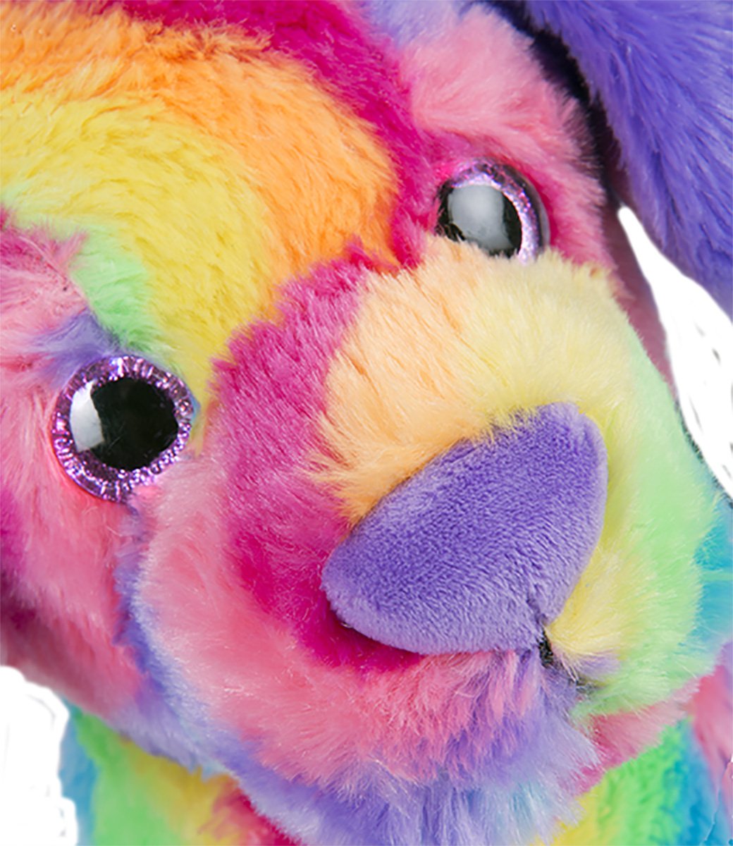 Stuffems Toy Shop Cuddly Soft 8" Stuffed Rainbow Dog - Polyester, Multicolor, Model 4051-S