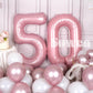 Suwen 40 Inch Large Pink 50 Balloon Numbers Big Foil Helium Number Balloons 0-9 Jumbo Happy 50Th Mylar Birthday Party Decoration
