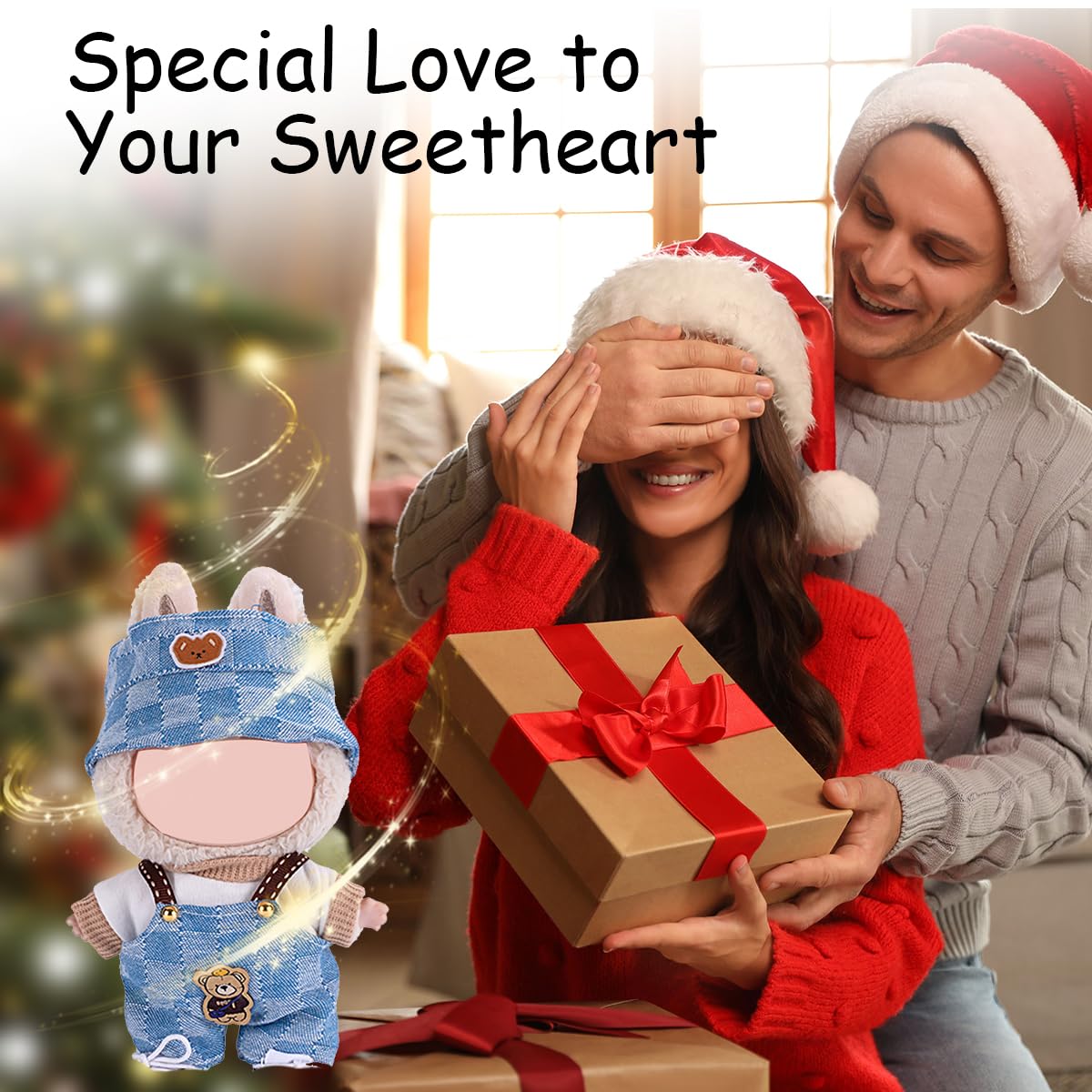 17cm Doll Clothes Set  enhanced Jeans & Knitted Sweater Outfit for 17cm 15cm Dolls  Cute Dress Up Fashion  No Doll Included (Blue  17cm/15cm)