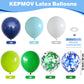 Blue And Green Balloons, 12 Inch Navy Blue Dark Green Balloons, Fruit Green Teal Blue White Latex Balloons With Blue Green Confetti Balloon For Birthday Football Video Game Jungle Dinosaur Theme Party