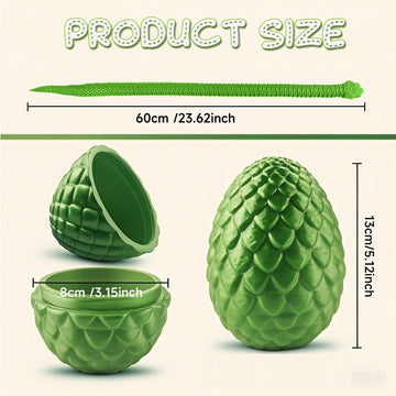 Byojia 3D Printed Snake Toys, 23.6'' Large Size Snake Eggs With Flexible 3D Articulated Snake Inside, Eco-Friendly Fidget Adhd S
