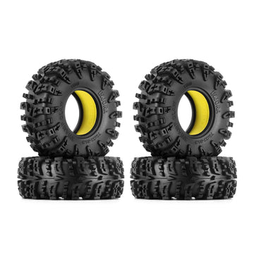 INJORA 1.3 Silicone Rubber Inserts and Swamp Claw Tires for TRX4M SCX24 1/18 1/24 RC Crawler Car Upgrade(Yellow)
