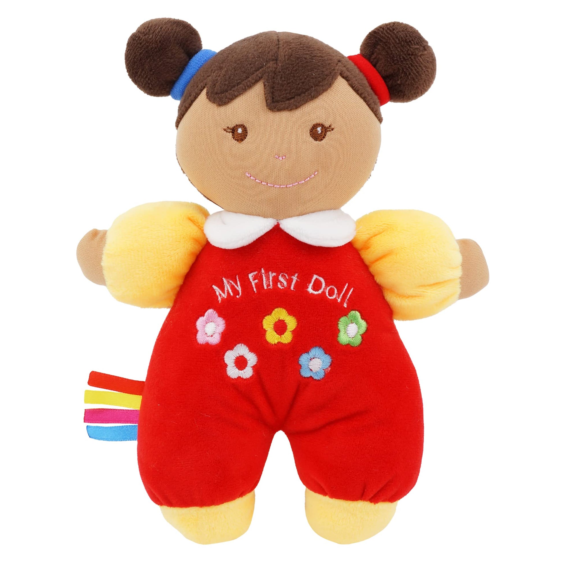 June Garden 9'' My First Doll Ava - Soft Plush Baby Doll - Red Outfit