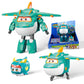 Super Wings 5" Transformer Tino & Mini Tino Dinosaur Airplane Robot, Green, Educational Action Figure for Kids Age 3+