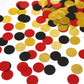 Glitter Confetti Circles Table Decoration and Wedding Party Decoration, 1.2 in Diameter (gold glitter, black, red,300pc)