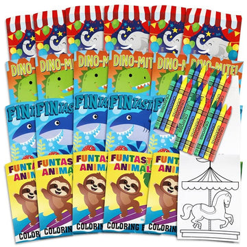 Bottles N Bags Bulk 288 Pack Mini Coloring Books & 288 Pcs Crayons (72 Packs 4 Crayons Per Pack) Assorted Designs Kids Coloring Books Great Activity Party Favors Giveaways Etc (288 Pack)