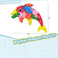 Lovestown Dolphin Wooden Puzzle, 26Pcs Jigsaw Puzzle Alphabet And Number Blocks Wooden Building Blocks For Kid Toddlers Preschool