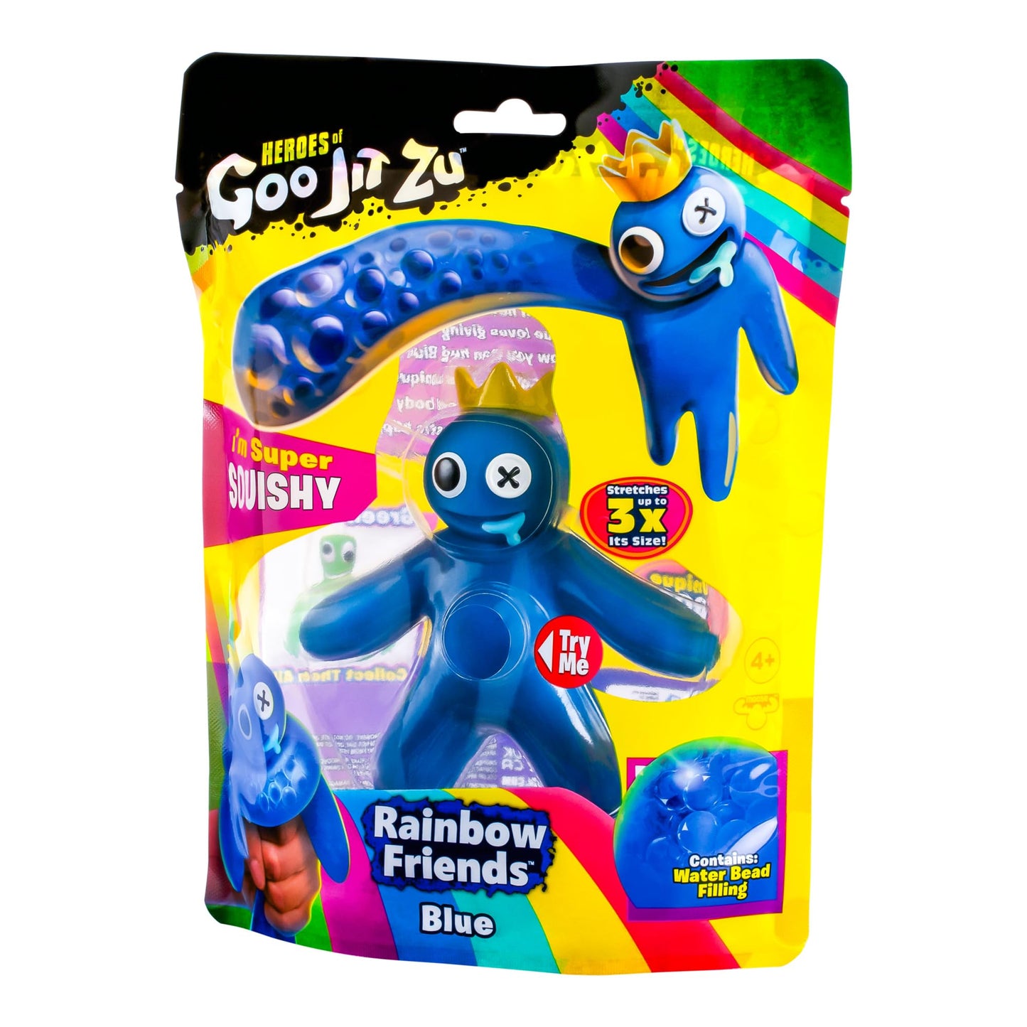 Heroes Of Goo Jit Zu Rainbow Friends, Blue | The Multiplayer, Kid-Friendly Horror Story Experience | Super Stretchy Goo Filled Toy Figure | Stretches Up To 3X Its Size