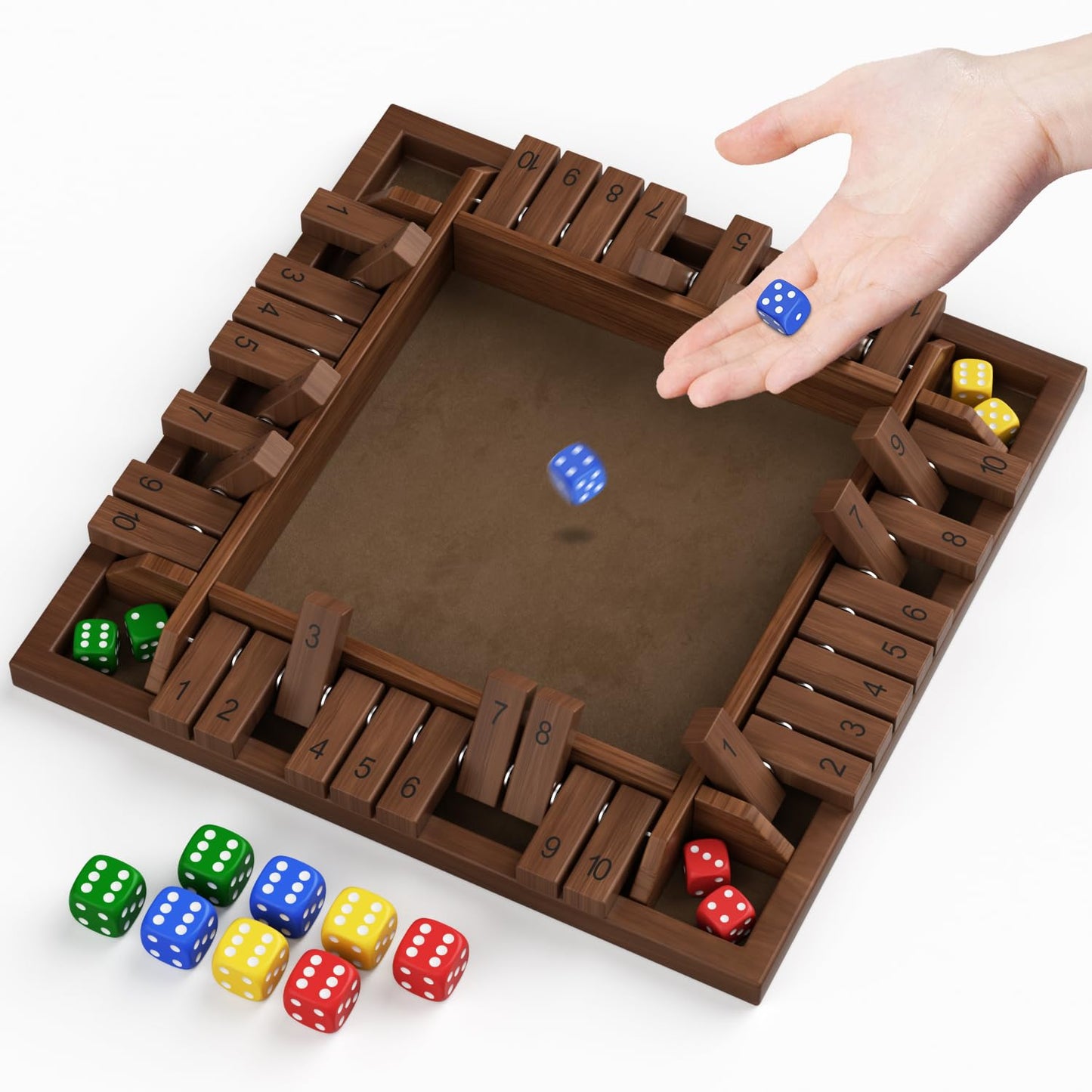 Primbarber Shut The Box Game Wooden 1 2 3 4 Players Shut The Box Board Games With 8 Dice Math Addition And Pub Close The Box Gam