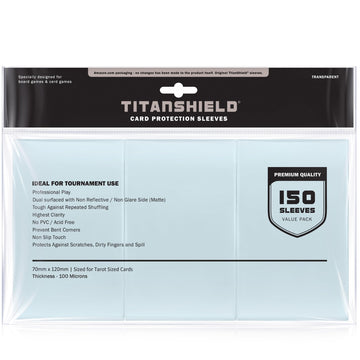 Titanshield (150 Sleeves) Clear Tarot Size Card Sleeves