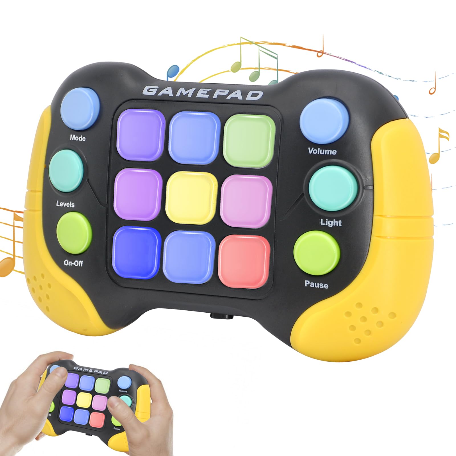 Thinhous Quick Push Pop Game - 5 Mode Electric Fast Push Handheld Games Sensory Button Light Up Toys With 7 Color Lights, Party