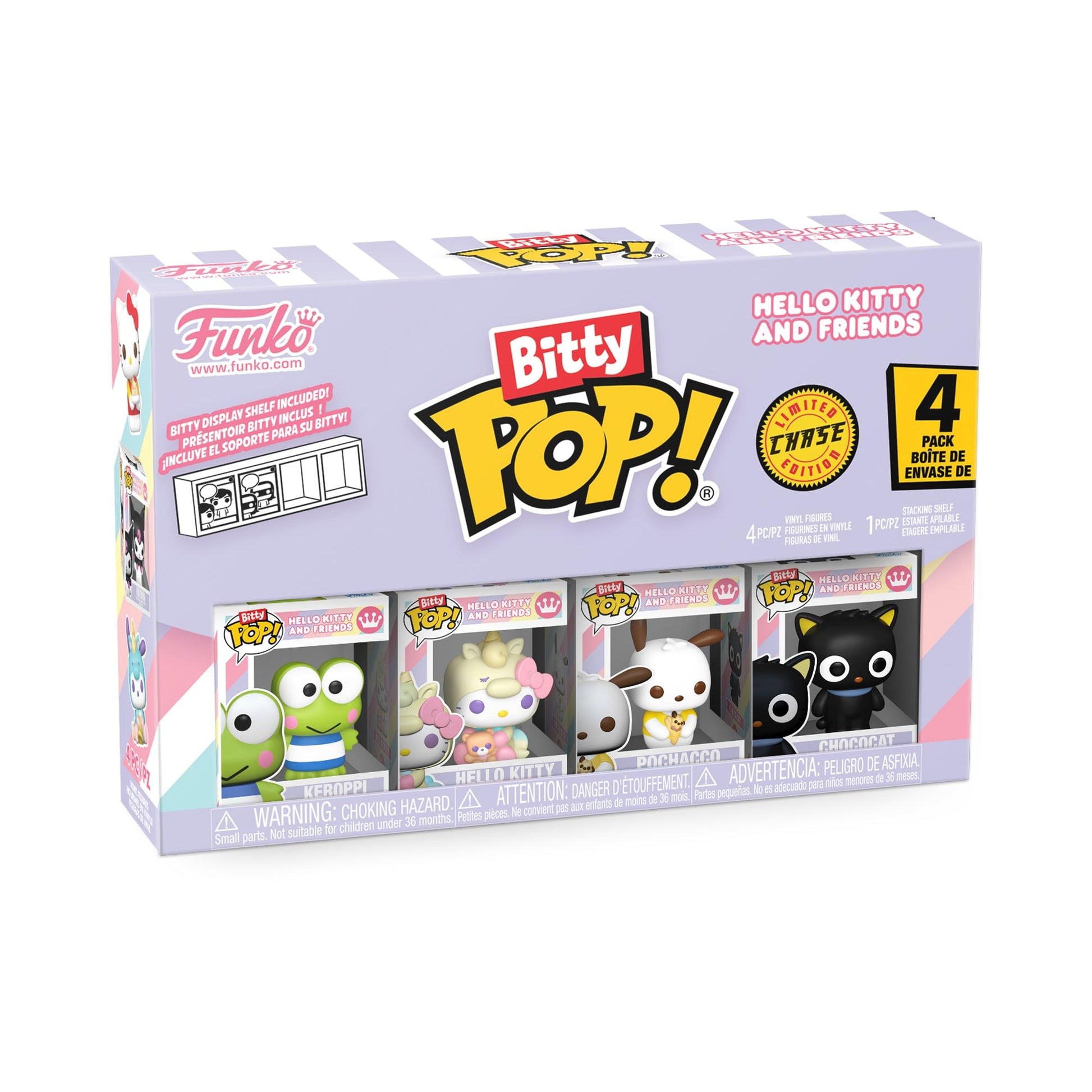 Funko Pop! Bitty: Sanrio - Keroppi, Hello Kitty (Unicorn Party), Pochacco, and Chase Mini Figure - 0.9 Inch (2.2 Cm) - Hello Kit