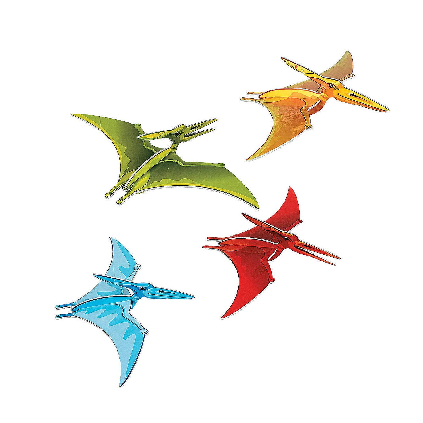 Dino mite Flying Pterodactyl Hanging Decor - Set of 4 - Dinosaur Party Supplies