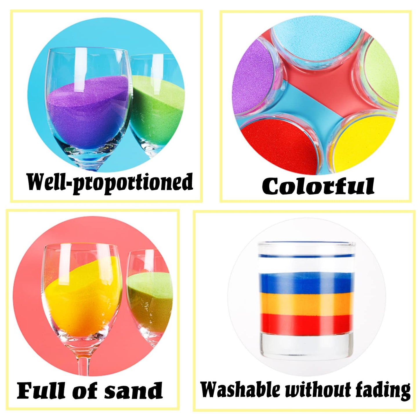 Guuozzli 36 PCS Art Sand,1.25oz DIY Arts and Crafts Kit,Scenic Sand Kit for Kids,DIY Sand Painting,Wedding Decoration Sand Bottl