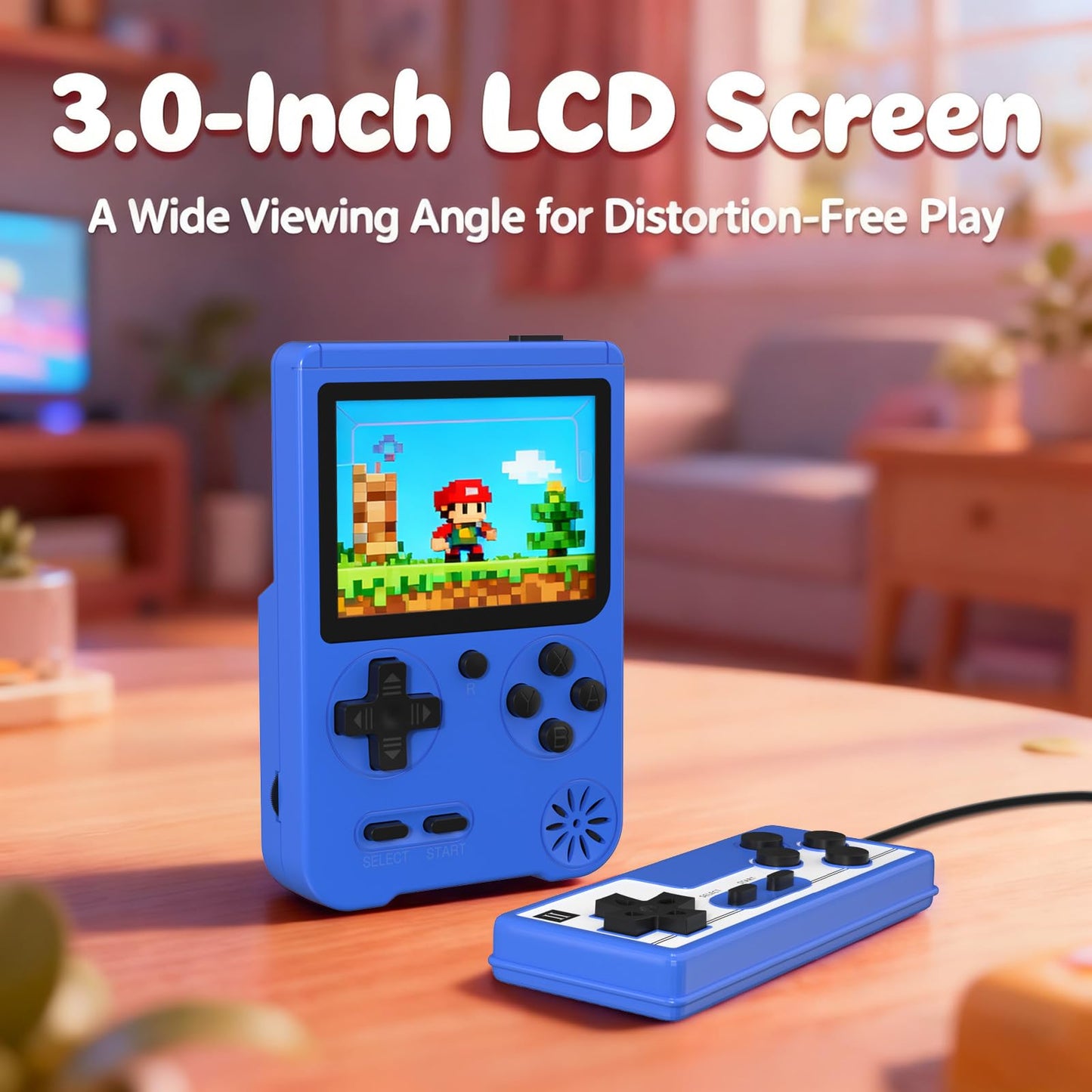 Handheld Game Console Built in 500 Classic Games, Rechargeable Retro Handheld with 3.0-inch LCD Screen, Support Connection to TV