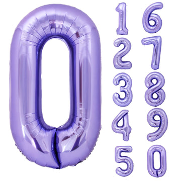 40 Inch Giant Purple Number 0 Balloon, Helium Mylar Foil Number Balloons For Birthday Party, Birthday Decorations For Kids, Anni