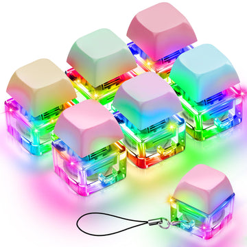 Taiyin 6 Pcs Decompression Toys Keyboard Clicker Toy Keyboard Cube Mechanical Key Button Stress Relief For Adult Gifts To Relief Pass Time (Single)