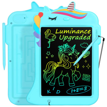 Jasonwell Lcd Drawing Writing Tablet - Drawing Pad Doodle Board For Kids Toddlers Drawing Toy Educational Learning Toys Christmas Birthday Gift 2 3 4 5 6 7 8 Year Old Girls Boys (Blue Unicorn)
