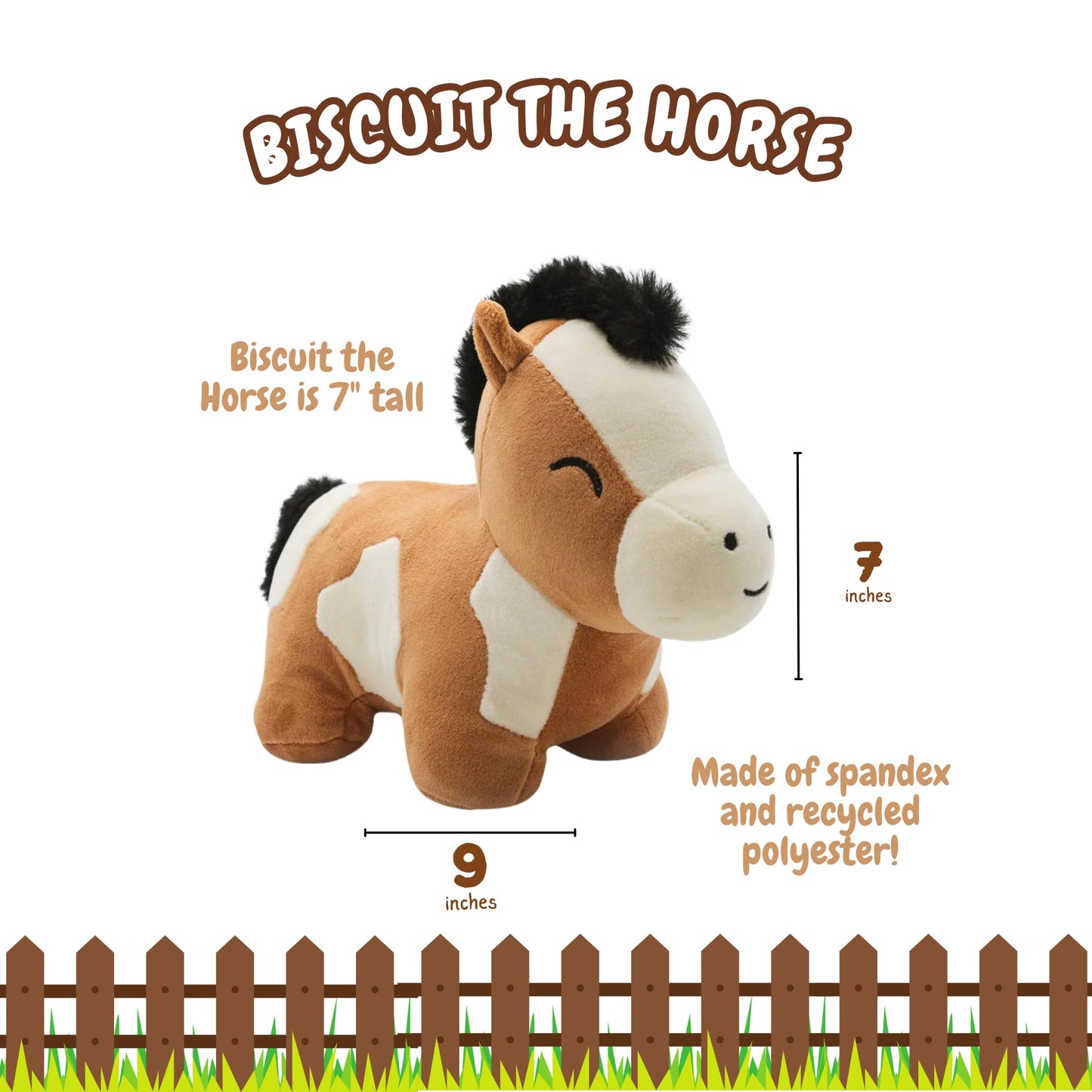 Follow Your Legend Biscuit The Horse Plushie - 7    Horse Stuffed Animal, Stuffed Horse, Horse Plush, Stuffed Horse Plush Toy, H