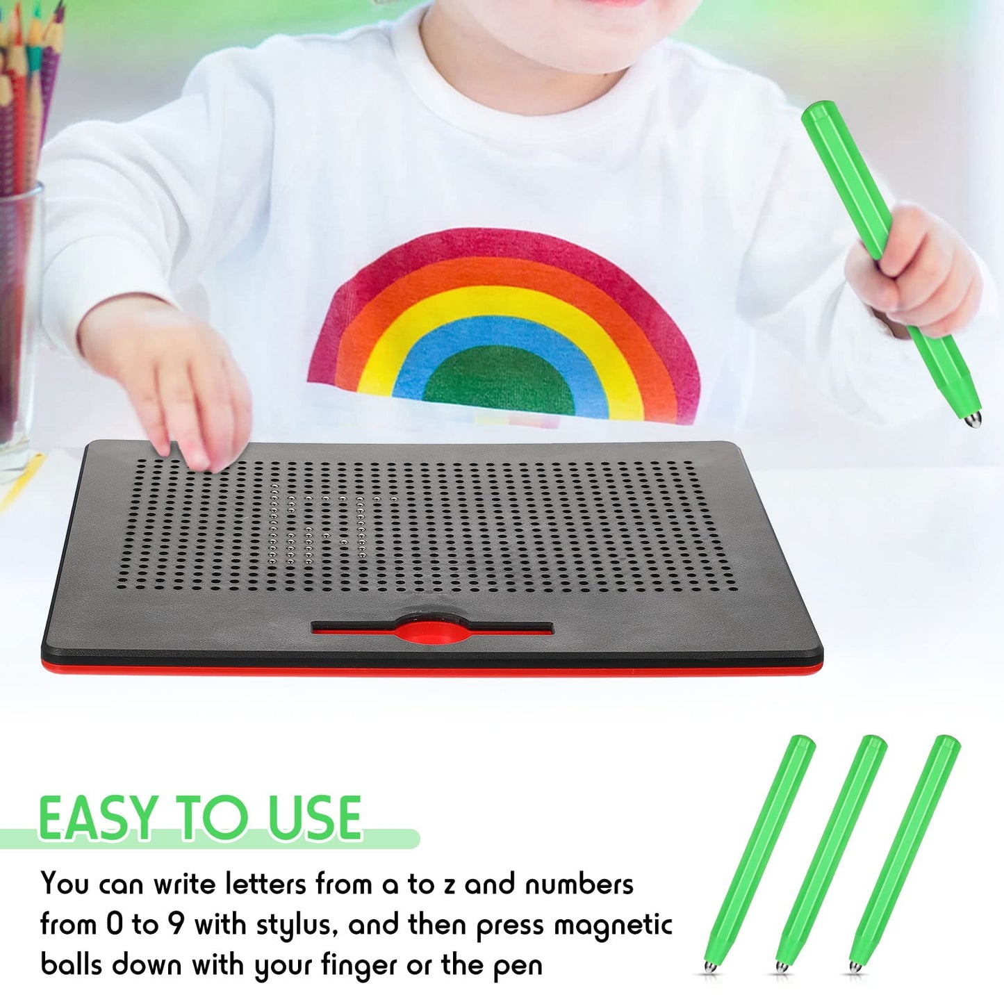 Outus Magnetic Drawing Pen Set - 3 Replacement Stylus Pens for Magnapad - Green - Durable ABS Material