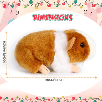 2 Pieces 8 Inch Cute Guinea Pig Plush Toys Stuffed Realistic Stuffed Animals Soft Guinea Pig Doll Toys Decor For Boys Girl Themed Party Supplies (Black, Yellow)