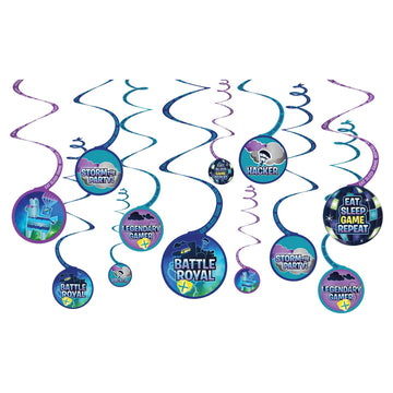 Battle Royal Spiral Decoration - Multicolor, 12 Pcs