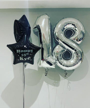 40 Inch Silver 18 Number Balloons Giant 18 Balloons Silver Birthday 18 Balloons 18Th Birthday Anniversary Party Decorations Supp