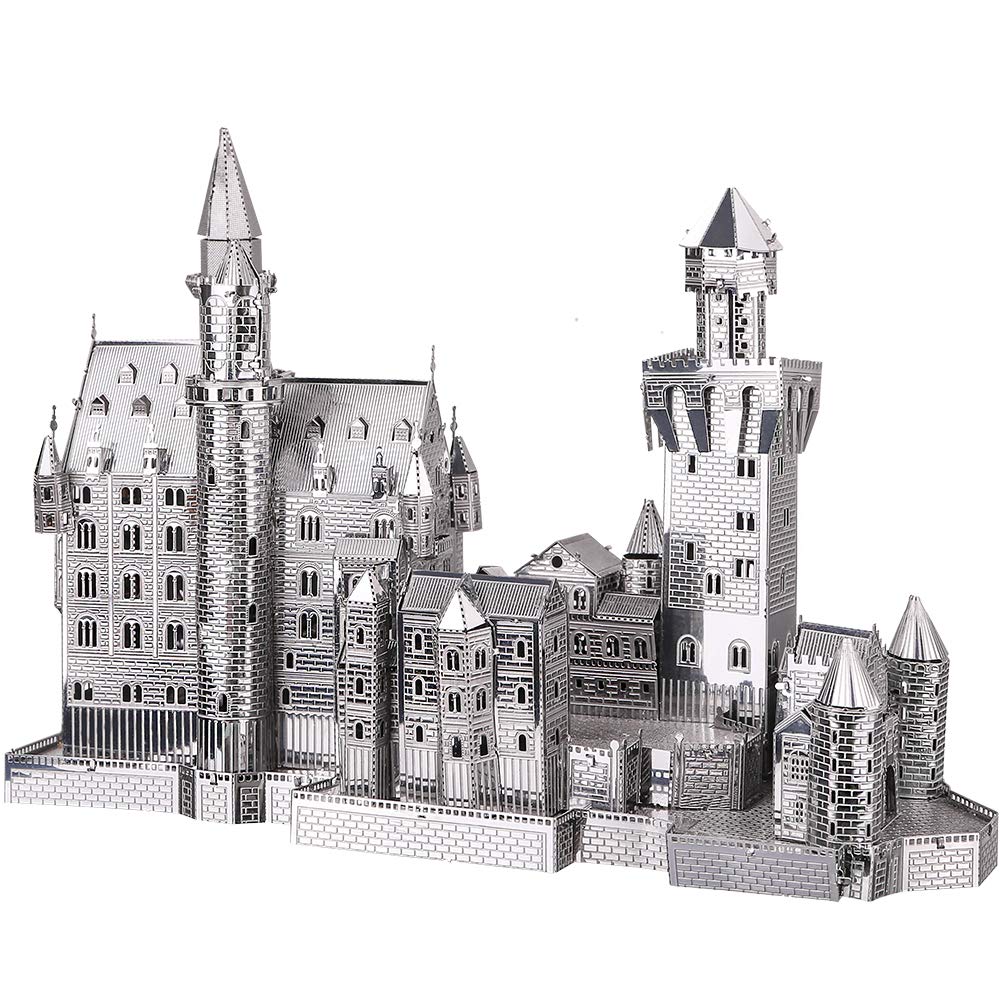 Piececool 3D Puzzles For Adults Metal Model Kits, Neuschwanstein Castle Architecture Building Kits, Diy 3D Metal Puzzle For Teen Boys Girls Students, Great Birthday Gifts, 64 Pcs