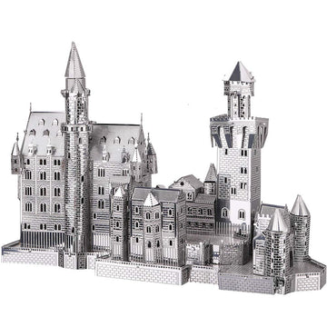 Piececool 3D Puzzles For Adults Metal Model Kits, Neuschwanstein Castle Architecture Building Kits, Diy 3D Metal Puzzle For Teen Boys Girls Students, Great Birthday Gifts, 64 Pcs