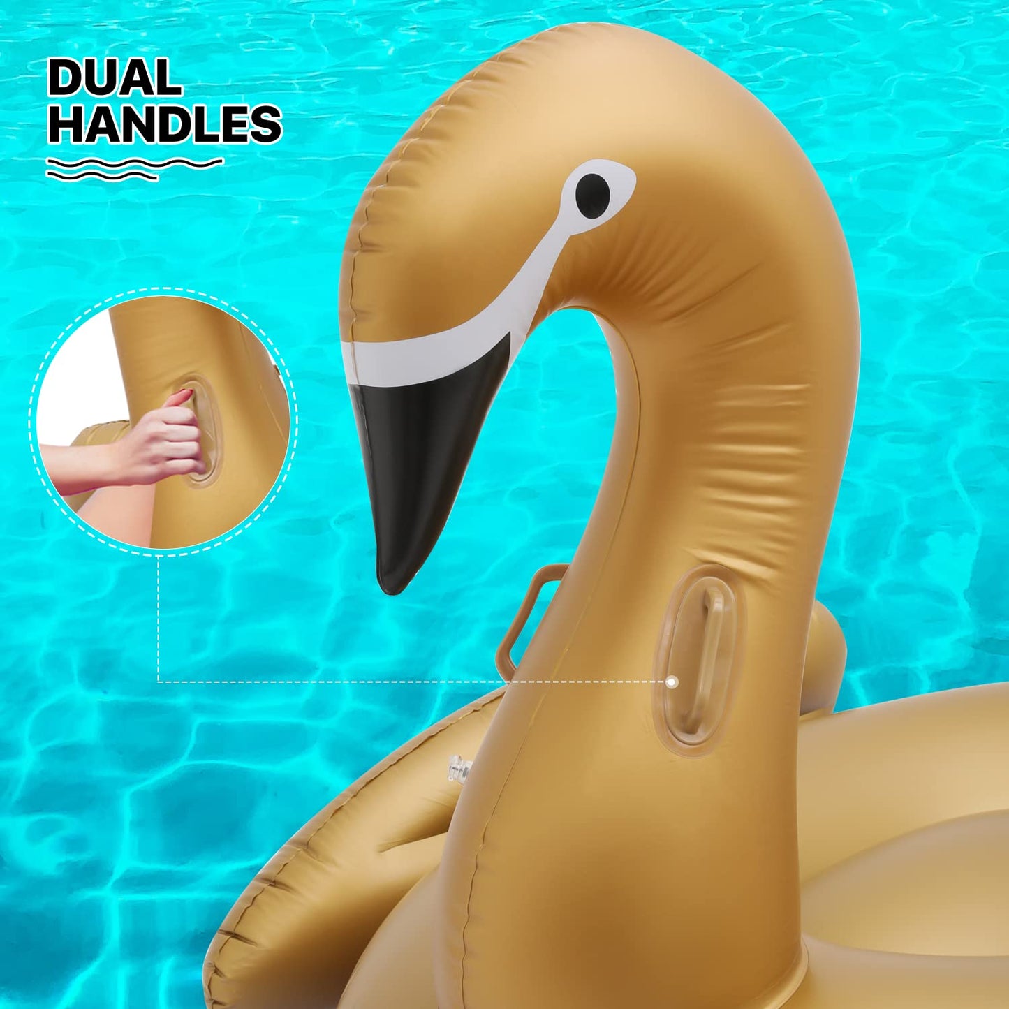 MoNiBloom Pool Float for mature-themed Inflatable Giant Floaties Swan Lake Rafts Swimming Floaty Summer Beach Ride-ons