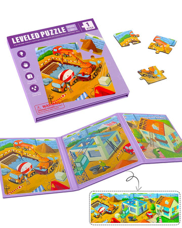Magnetic Puzzles for Toddlers, 37 Pieces Travel Puzzles Game Magnetic Jigsaw Puzzle Magnet Puzzle Book for Kids Car Traffic Acti