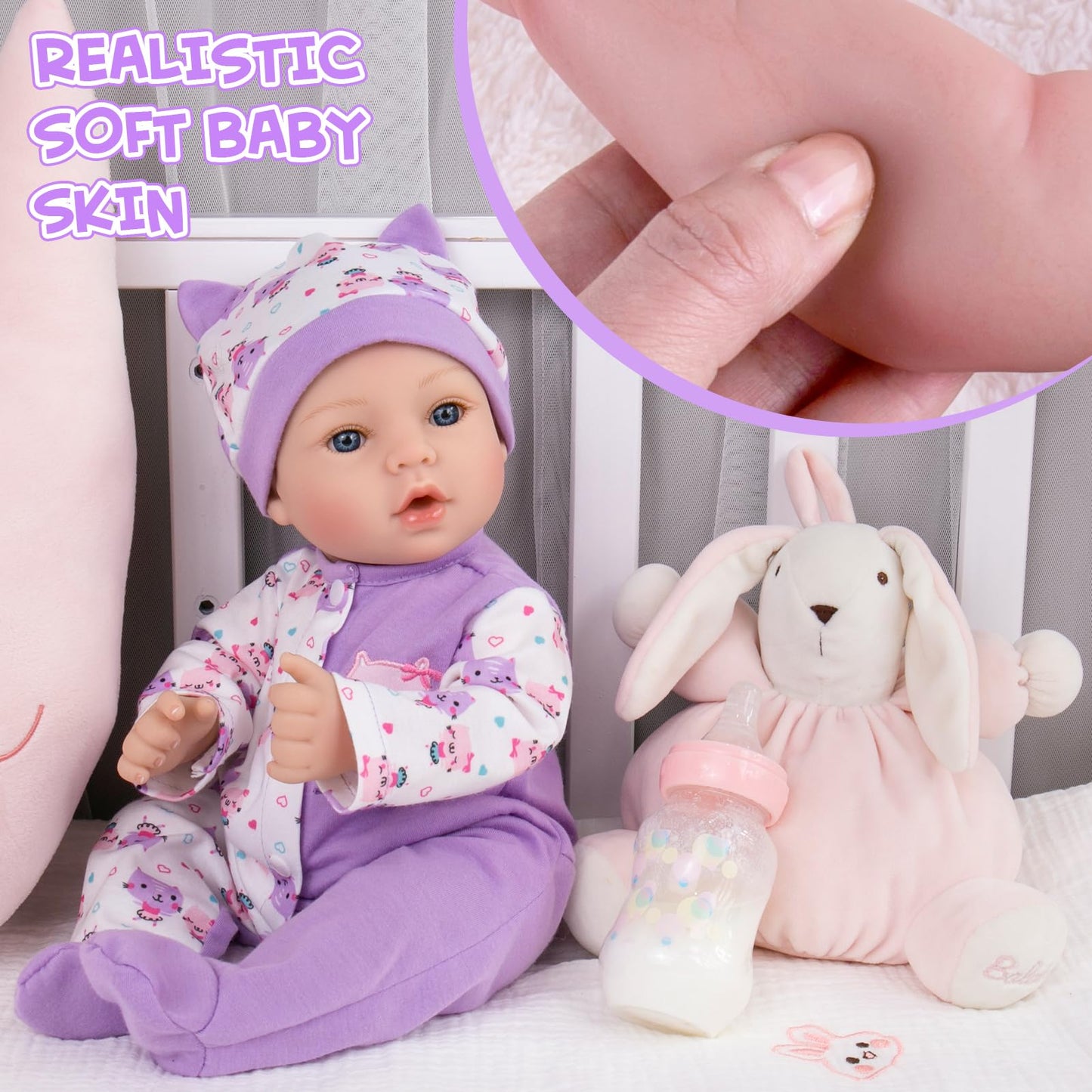 Aori Lifelike Reborn Baby Dolls Girl - Realistic 18-Inch Newborn Baby Doll, Nice Gift Set For Kids, Parents-To-Be, Grandparents,