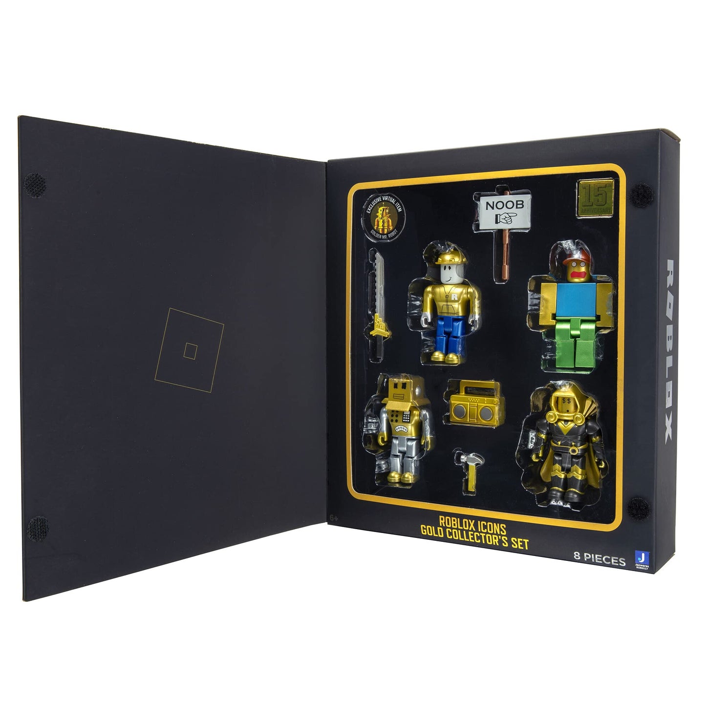 Roblox Action Collection - 15Th Anniversary Roblox Icons Gold Collector'S Set [Includes Exclusive Virtual Item]