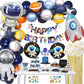 Outer Space Theme Birthday Party Decorations Happy Birthday Banner Balloons Tattoo Stickers Cake Toppers For Birthday Party, Boy