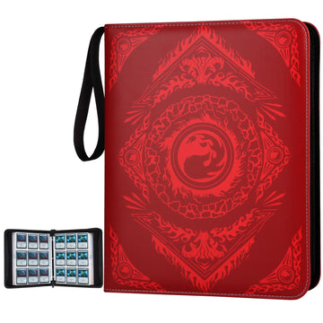 MTGPRO 9-Pocket Card Binder for MTG 720 Double Sided Pocket PU Trading Collection Binder enhanced Collector Card Album for MTG TCG Yugioh Game Cards(Red)