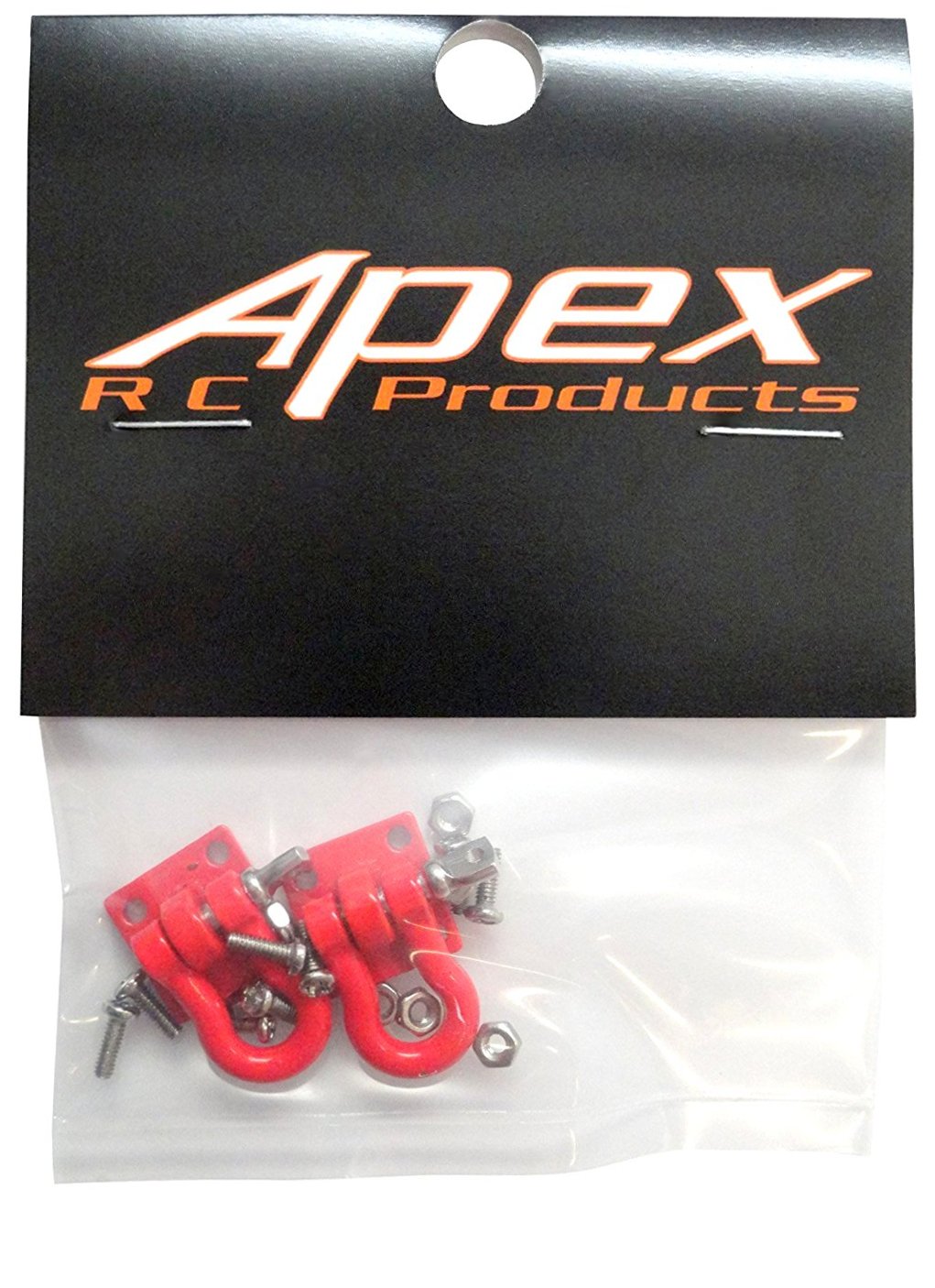 Apex RC Products 1/10 RC Rock Crawler Scale Red Winch Shackles - 2pcs 4051