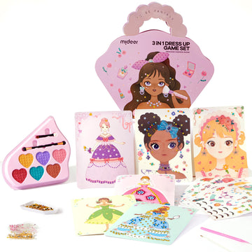 Mideer 4 In 1 Art Craft Kits For Kids, Princess Dress Up Game Set With Diamond Painting & Scratch Paper Art, Paper Fantasy Makeu