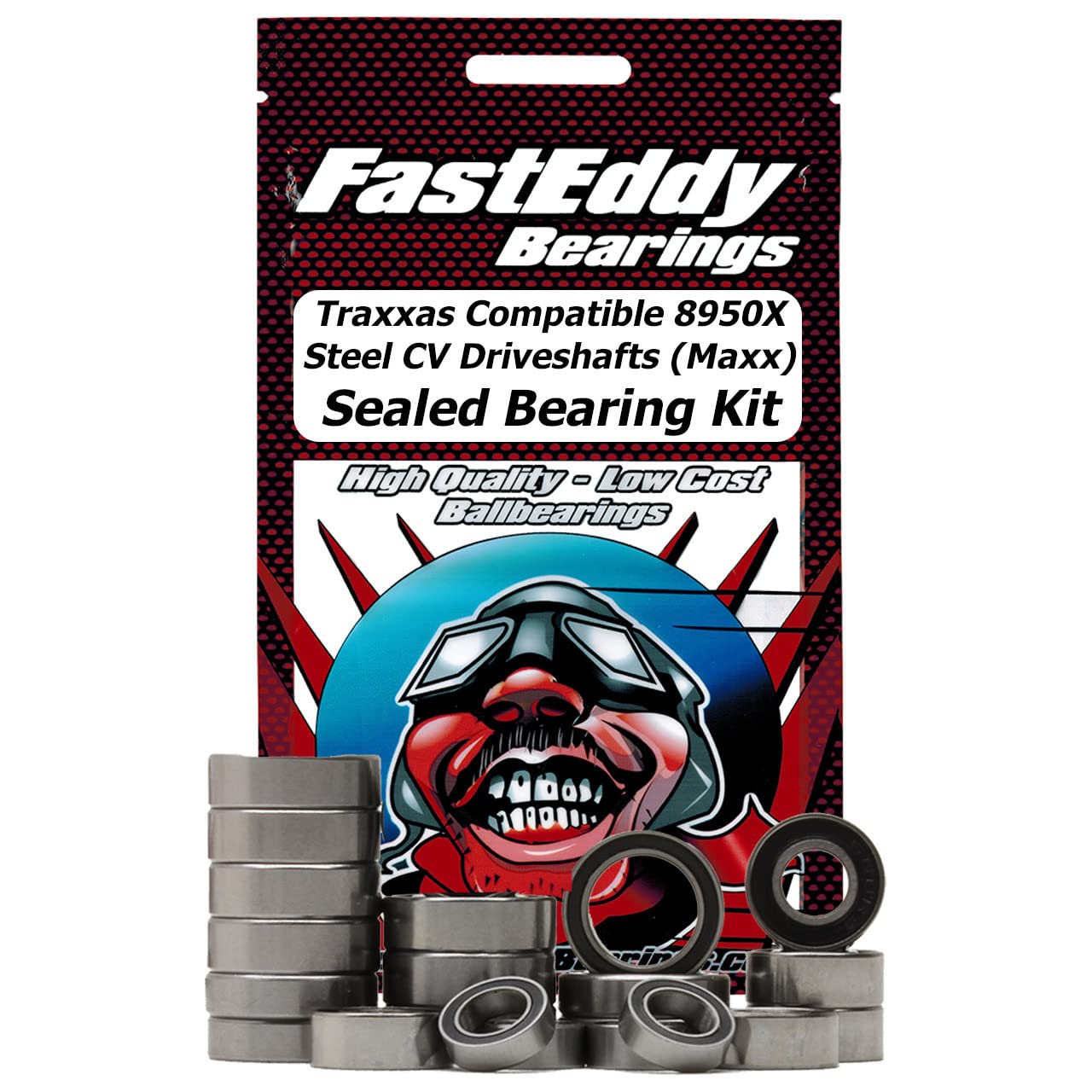 FastEddy Bearings Compatible with Traxxas 8950X Steel CV Driveshafts (Maxx) Sealed Bearing Kit