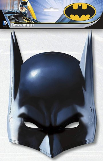 Unique Batman Super Hero Birthday Party Supplies Favor Bundle includes 16 Party Paper Masks with 1 Dinosaur Sticker Sheet