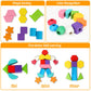 Aoumi Montessori Toys For 2 3 4 Year Old Wooden Shape Matching Game & Lacing Beads Preschool Learning Activities Fine Motor Skills Toys Sorting Stacking Toddler Toys Age 2-4 Boys Girls