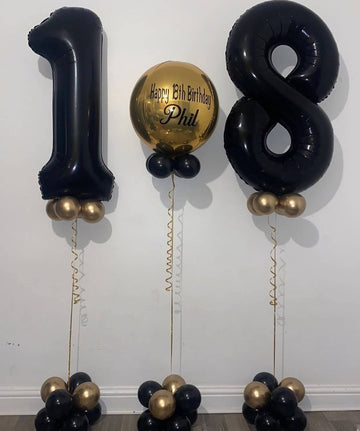 40 Inch Black 18 Number Balloons Giant 18 Balloons Black Birthday Balloons 18Th Birthday Anniversary Events Party Decorations Su