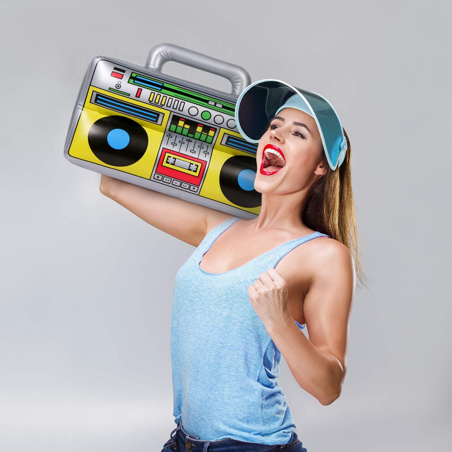 4 PCS Inflatable Boombox - 80s 90s Party Decorations Supplies Inflatable Boom - Rappers Hip Hop B-Boys Costume Accessories Box(1