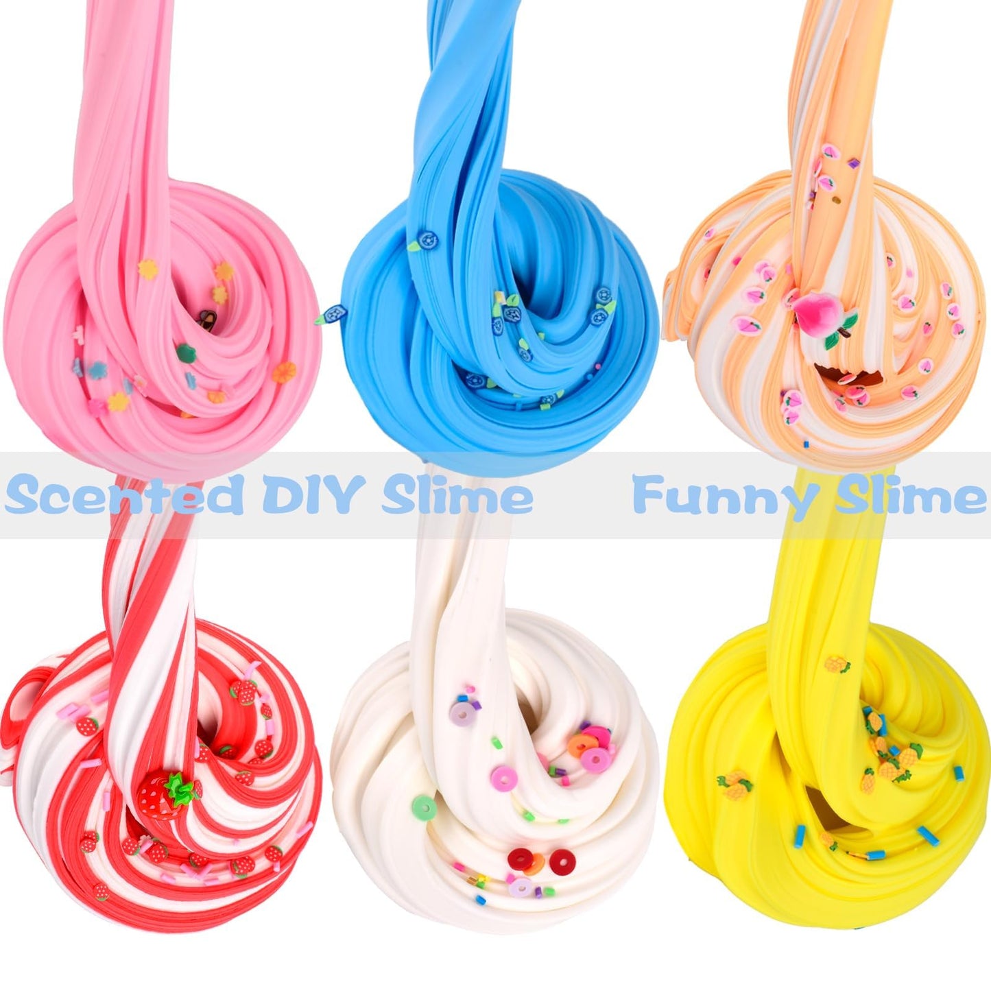 WUJYLY Butter Slime Kit 11 Pack  Scent  Stretchy  and Non-Sticky  with Peach Strawberry  Grape Slime Charms  Stress Relief  Educational Slime  Birthday Gifts Prize Party Favors for Girl Boys Kids 6-12