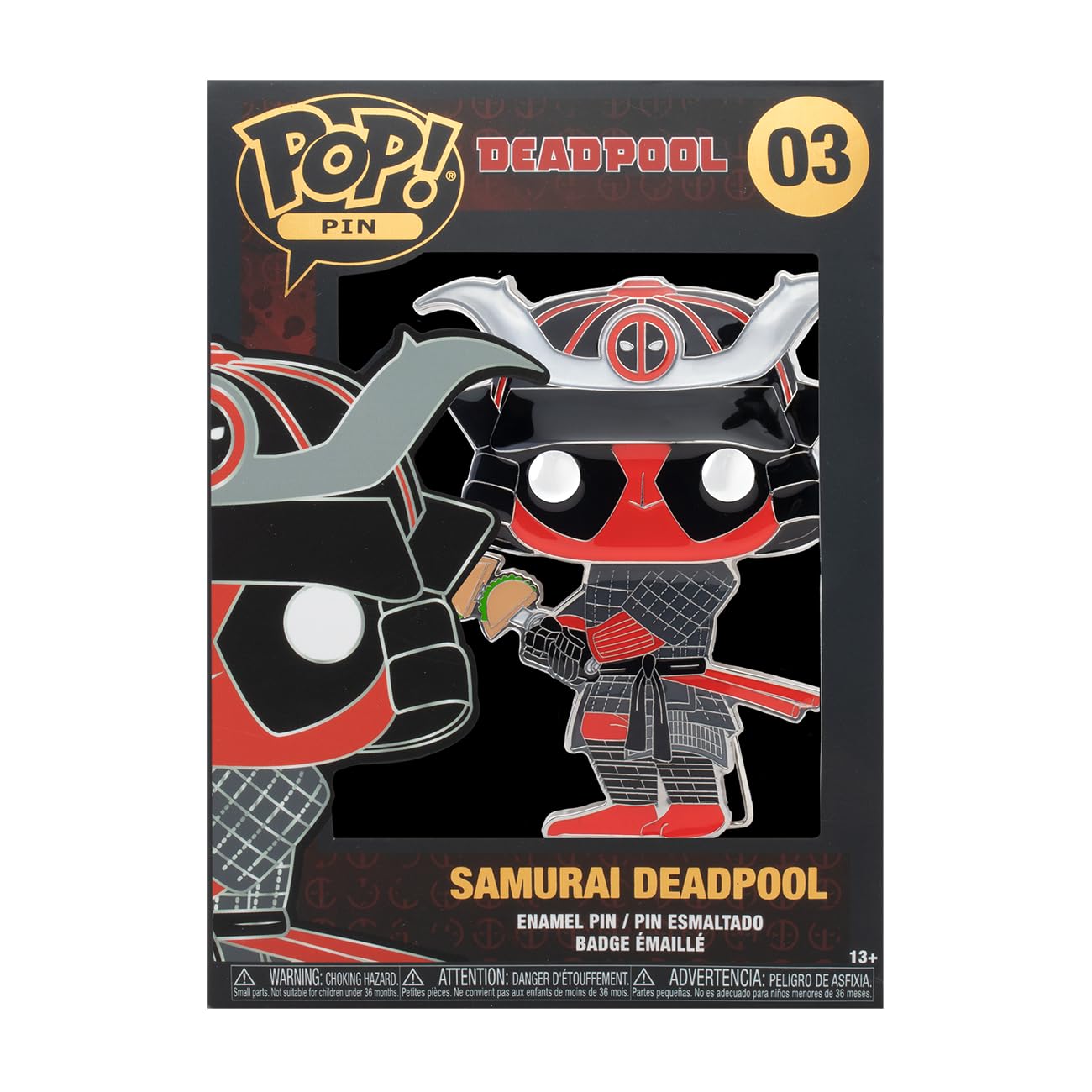 Marvel Deadpool 3 Inch Funko Pop Pin | Taco Deadpool