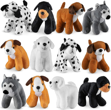 Bedwina Plush Puppy Dogs - (Pack Of 72) 6 Inches Tall Stuffed Animals Bulk Assorted Puppies And Cute Stuffed Plushed Dog Puppies