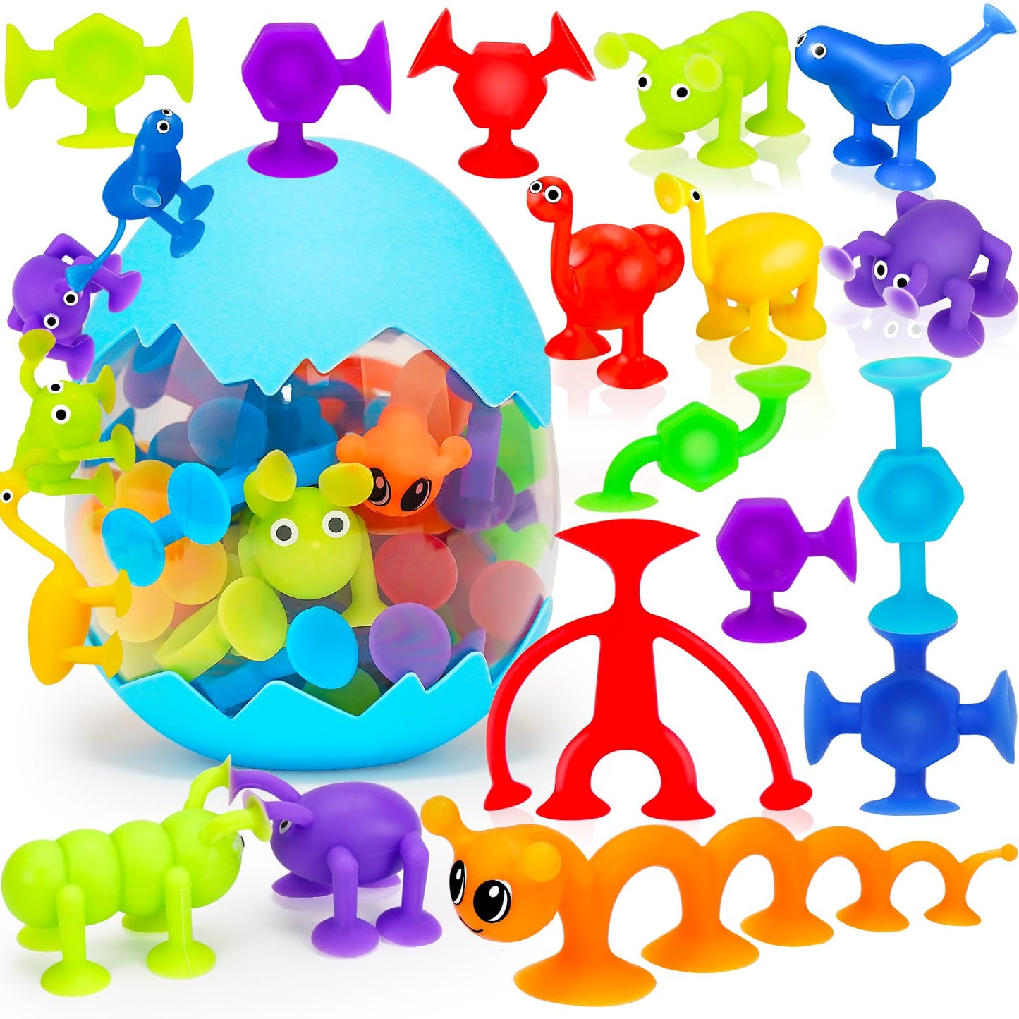 32 Pcs Suction Cup Toys Kids Bath Toy Party Favor Goody Prize Stuffer Gift For 2 3 4 5 6 Year Old Boy Girl Toddler Travel Toy Ed