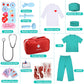 Parttely Doctor Costume For Kids, Halloween Costumes Career Day Costume For Kids Aged 3-8, Kids Scrubs With Lab Coat