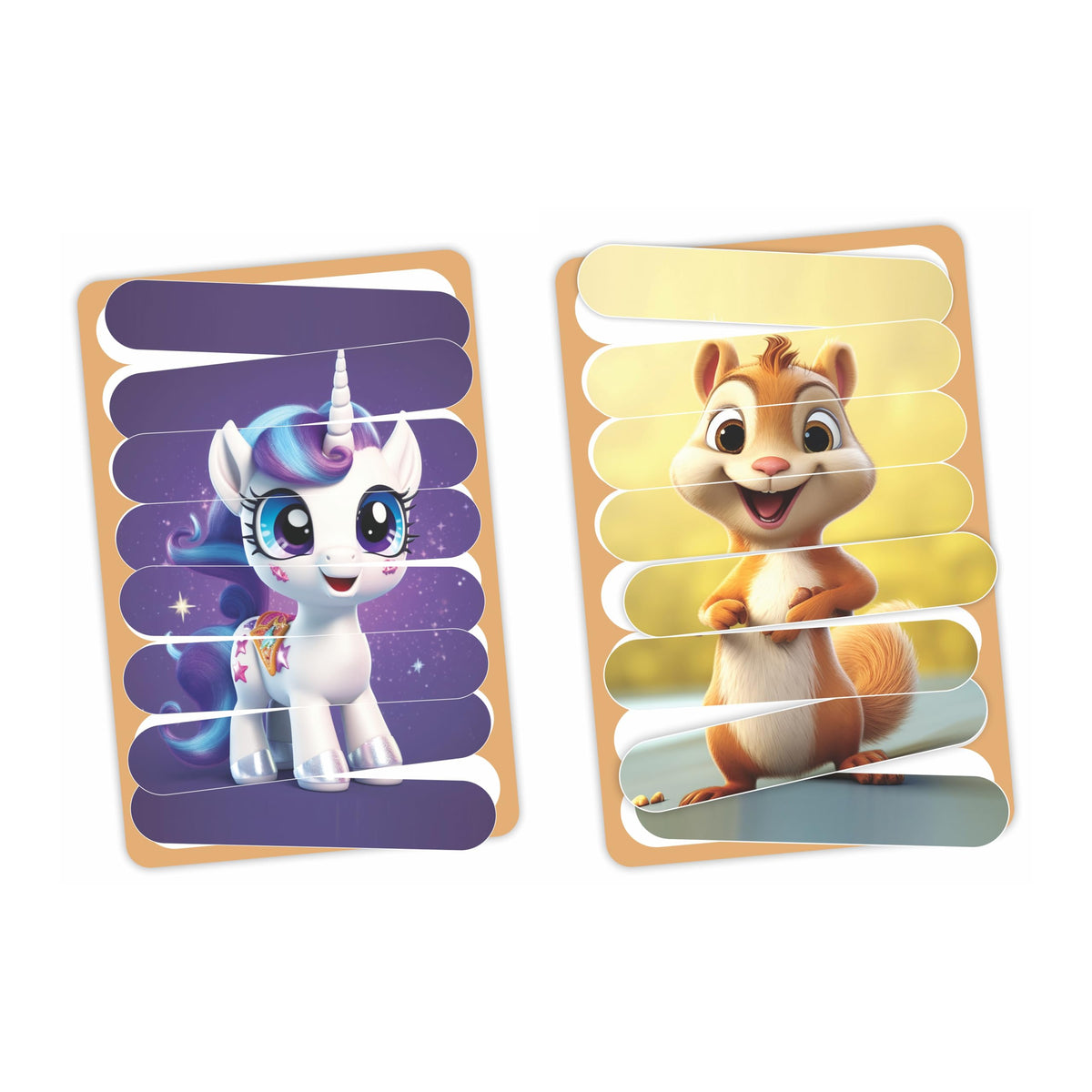 RatnaS Stick Puzzle Cuties Pack Of 8 Framed Puzzles, 32Pcs Double Sided Wooden Stick Puzzles Educational Toy For Kids 2+ Years